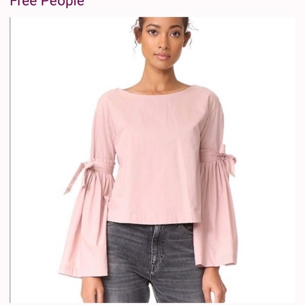 Free People Blush Bell Sleeve Blouse